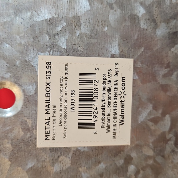 North Pole Post Tin MailBox - Silver - Christmas - 15.5" T x 10.5"W x 3"D - Picture 6 of 6